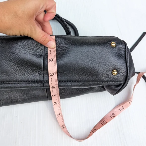 AIMEE gold and black leather handbag - Picture 4 of 10